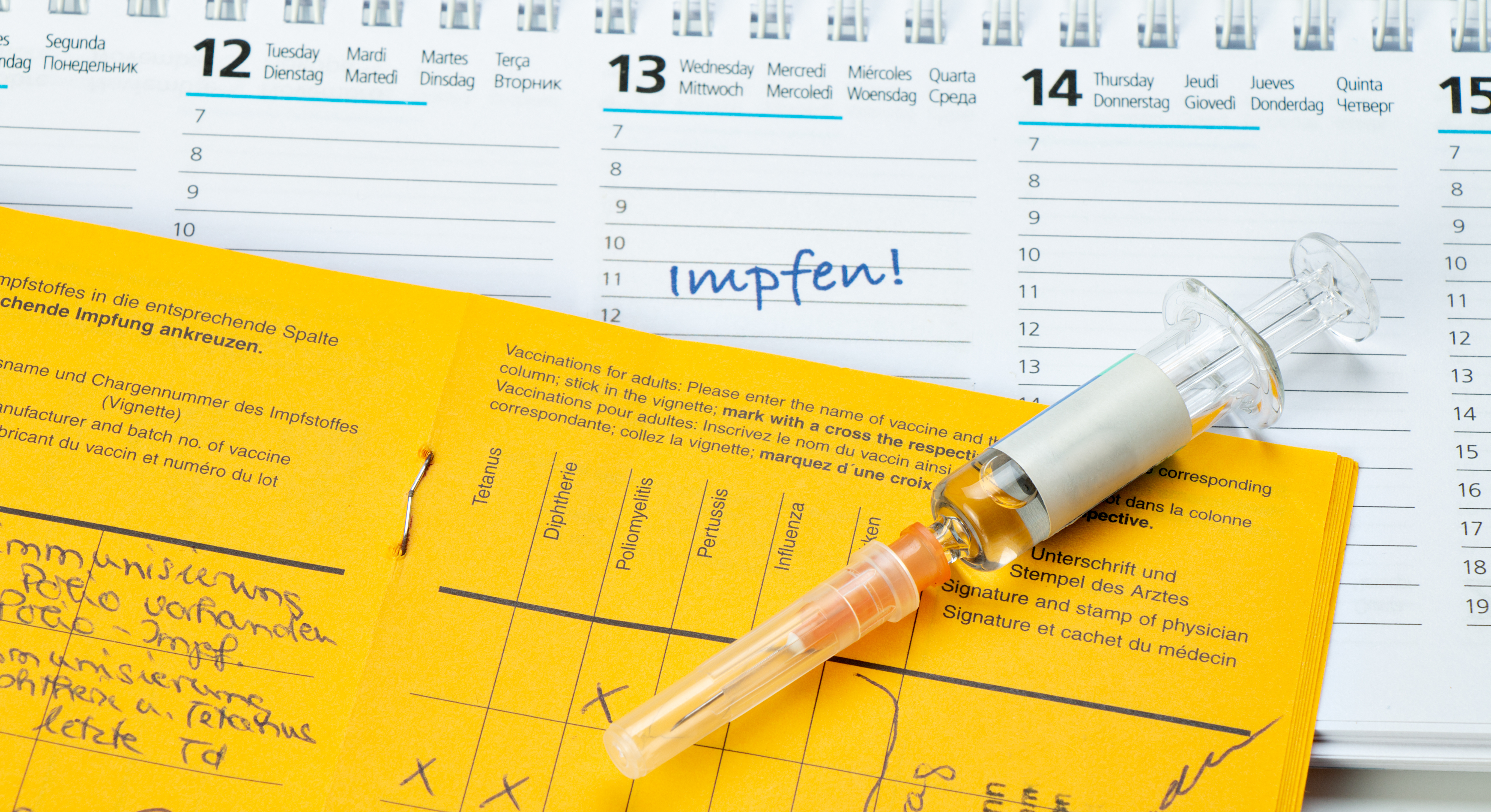 STIKO empfohlene Impfungen  und Impfpasskontrolle